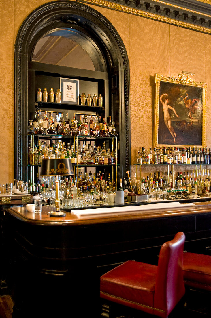 View of bar in hotel, The merchant, Belfast, Northern Ireland