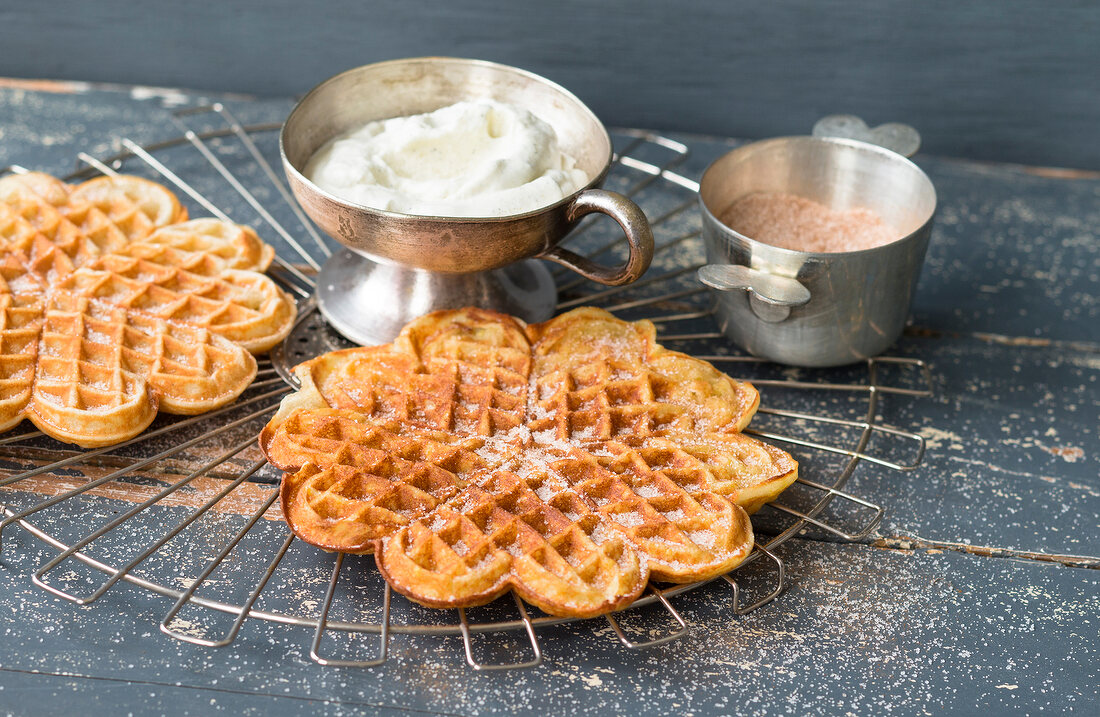 Waffeln, Crème-fraîche-Waffeln