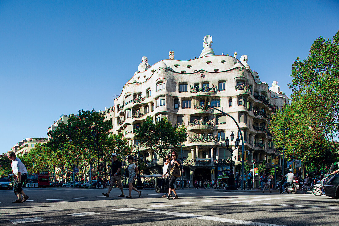 Casa Milà am Passeig de Gràcia, Barcelona, Katalonien