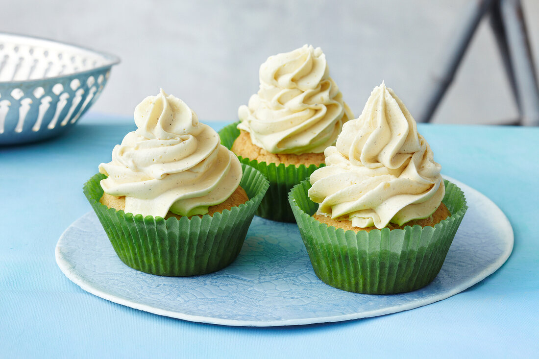 vegan, Vanille-Buttercreme-Cup s, Cupcakes, Muffins, Margarine