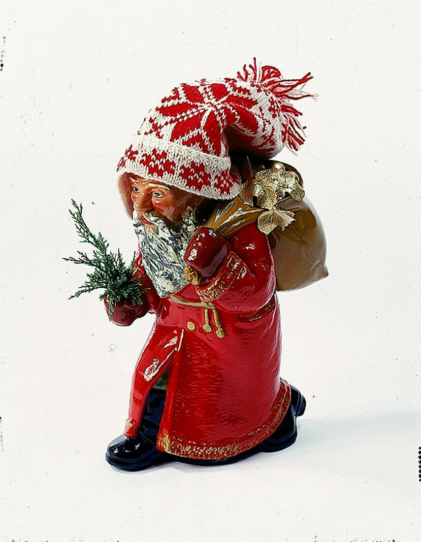 Weihnachtsmann mit Pudelmütze, Freisteller