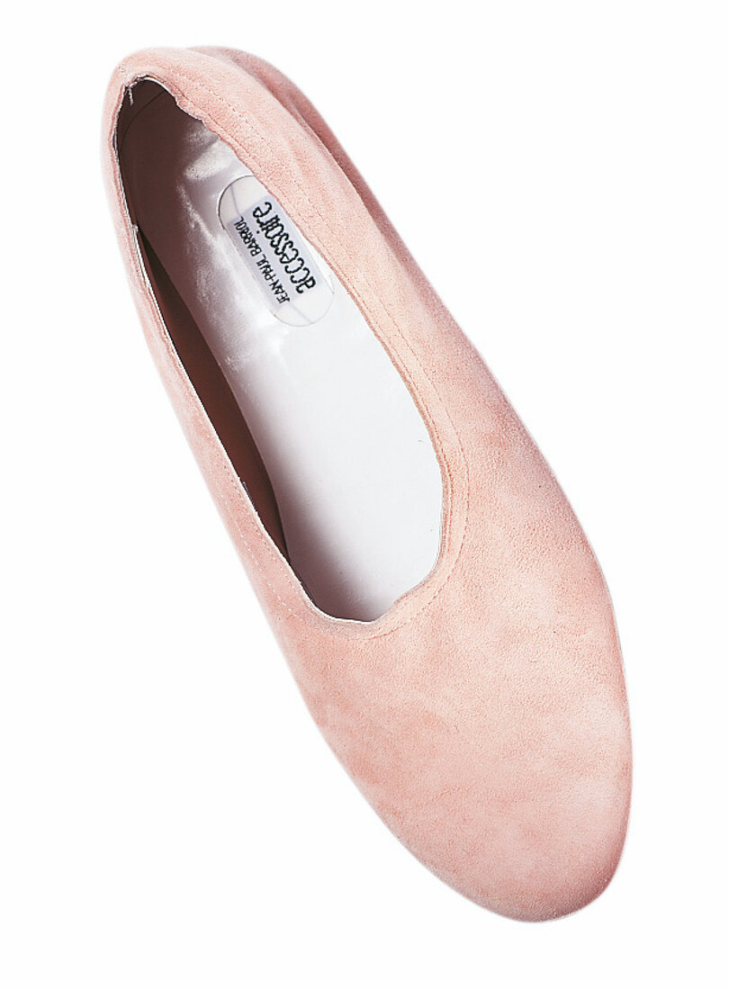 Rosa Wildleder-Slipper mit Gummizug