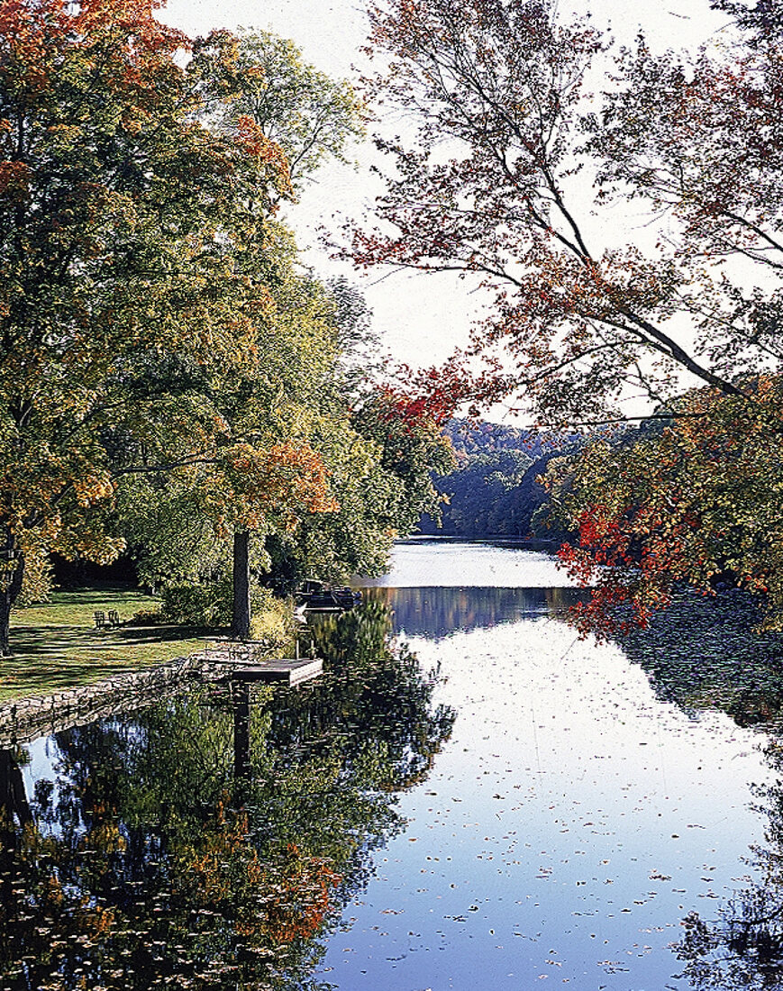 Delta des Connecticut River, schöne Flusslandschaft, Indian Summer