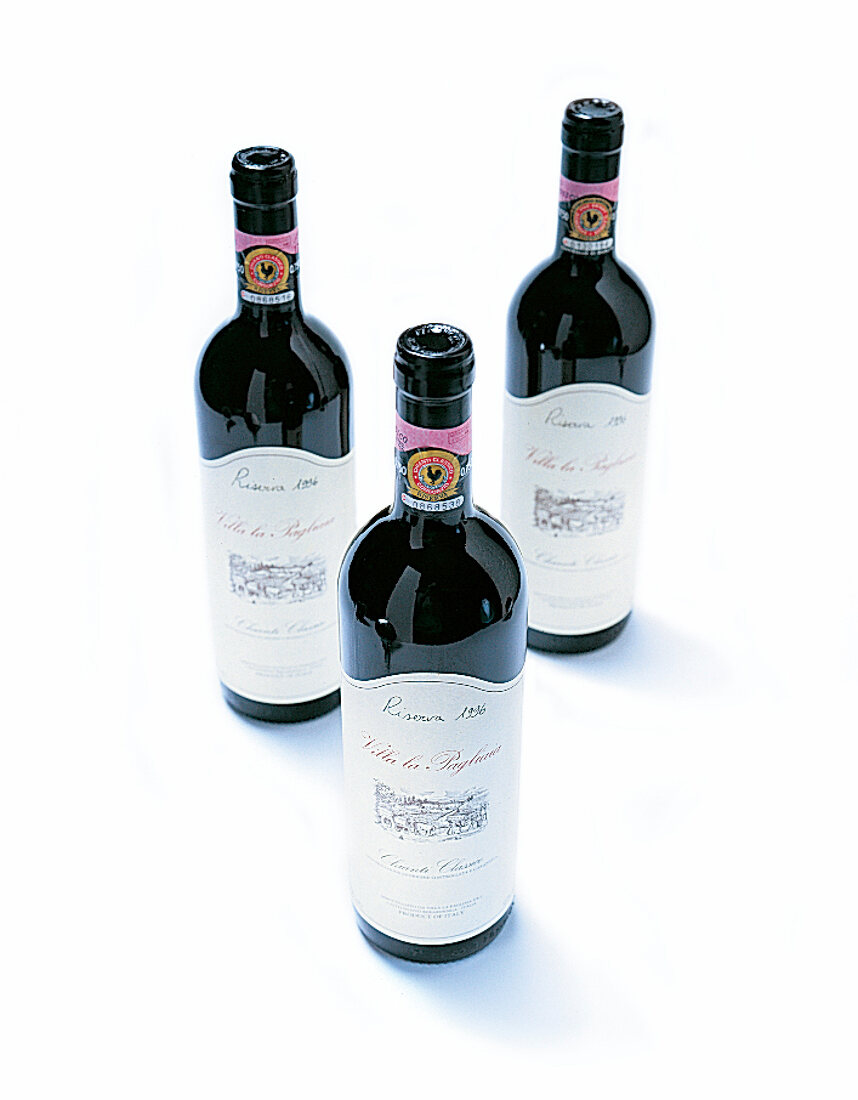 Drei Flaschen Chianti classico Riserva