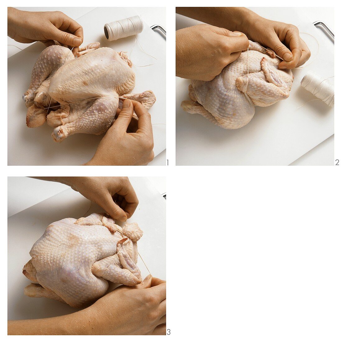 Trussing chicken