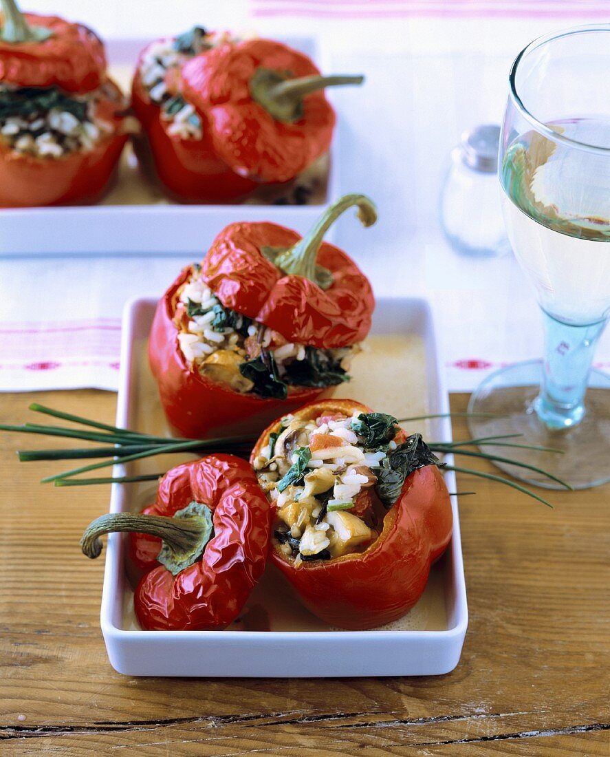 Peppers stuffed with a vegetarian filling