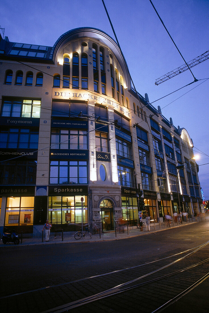 Facade of building in Hackescher Market, Berlin, Germany