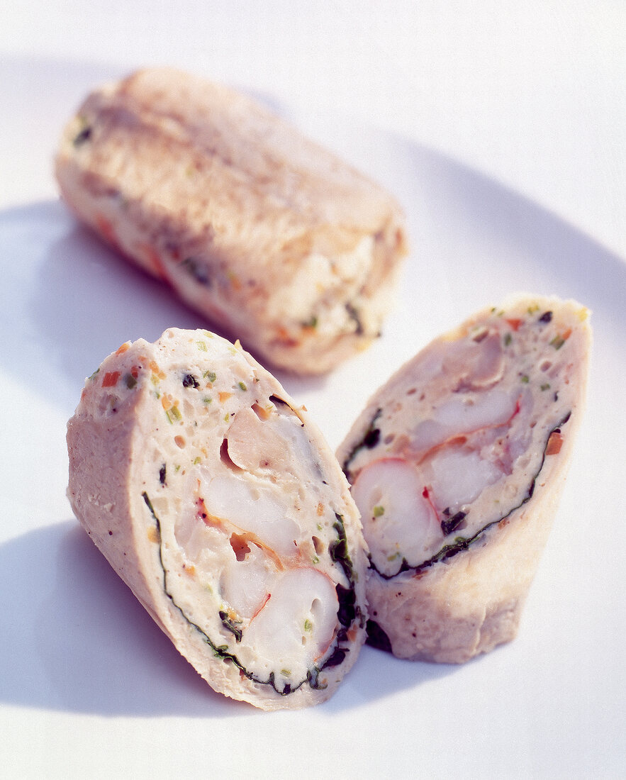 Veal roulades on plate