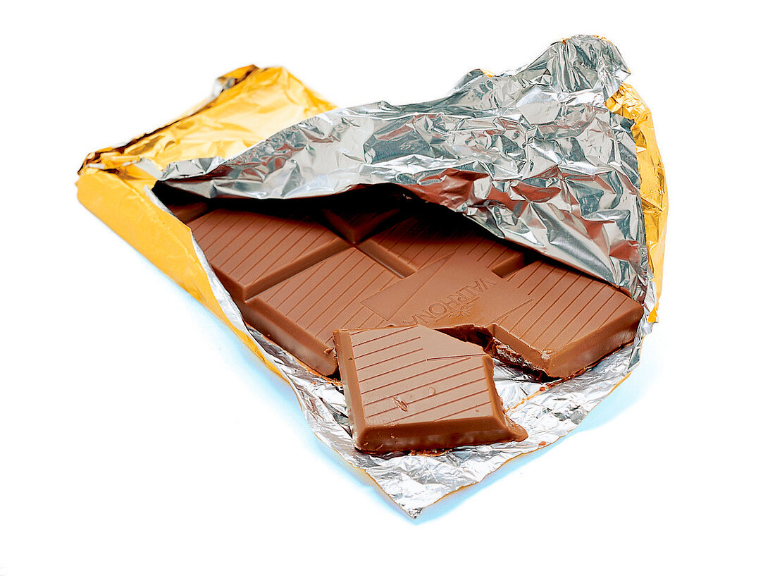 Vollmilchschokolade Tafel Schokolade im Papier, Vollmilch-Schokolade