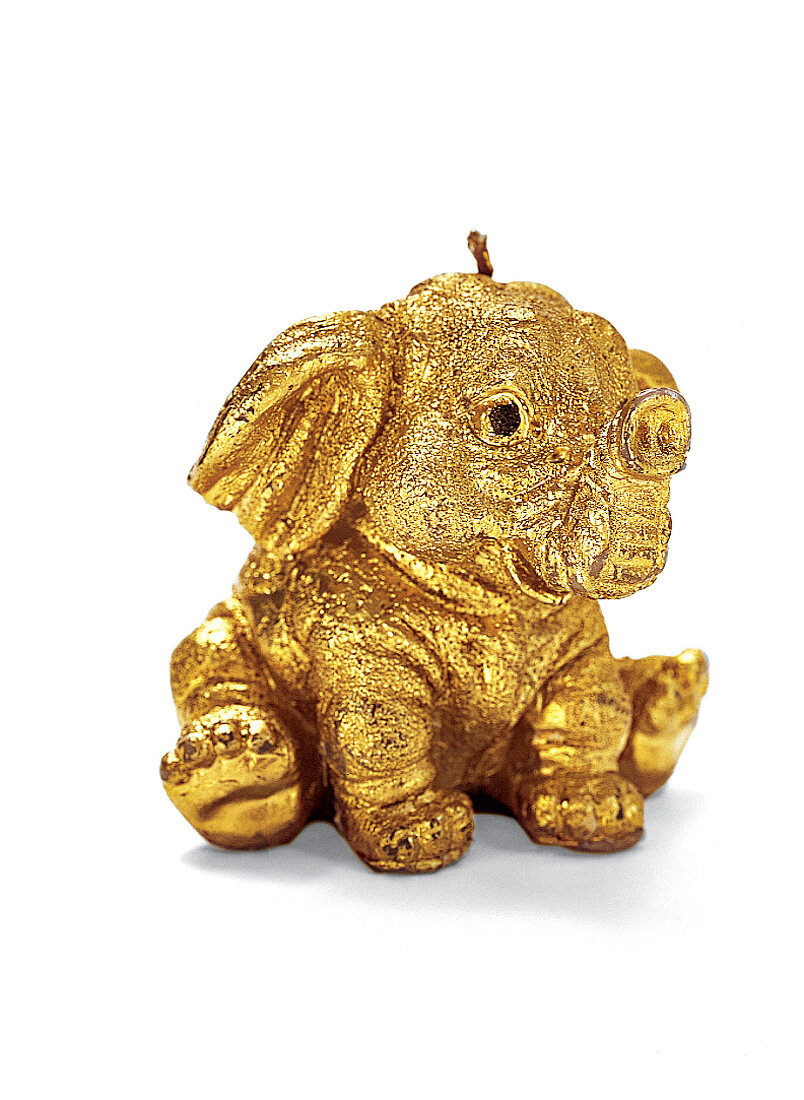 Goldener Elefant als Kerze 