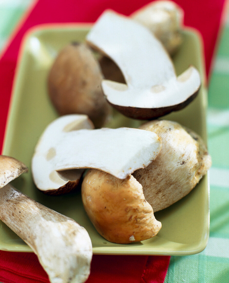 Close-up of cepes mushroom on plate