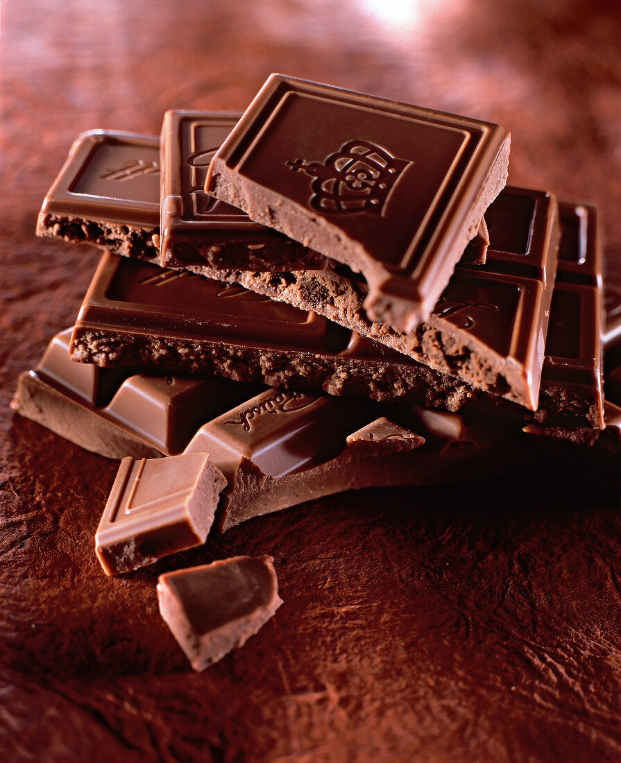 Close-up of chocolates stacked on each other