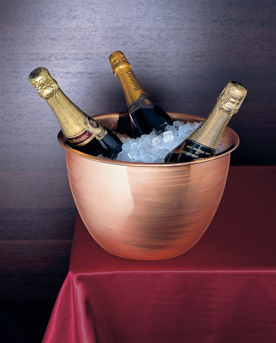 Champagnerflaschen in Kübel mit Eis "Dynasty" HCH