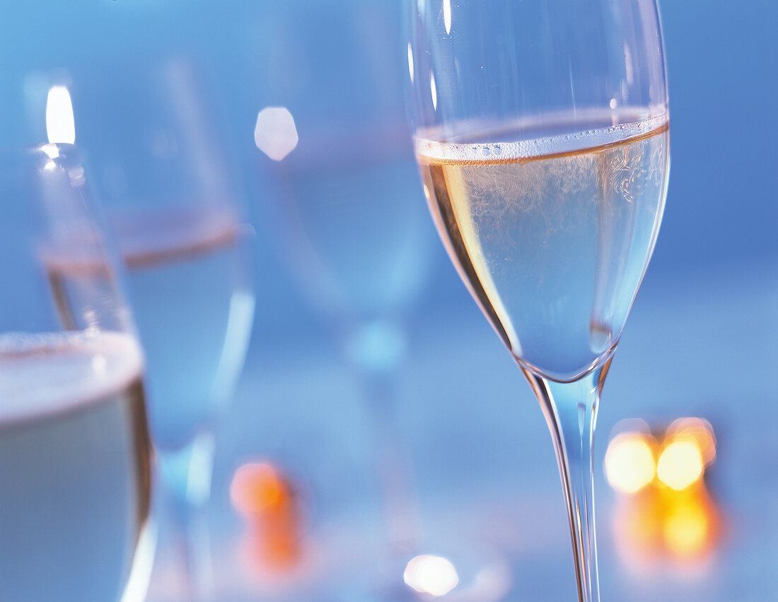 Close-up of champagne in glass