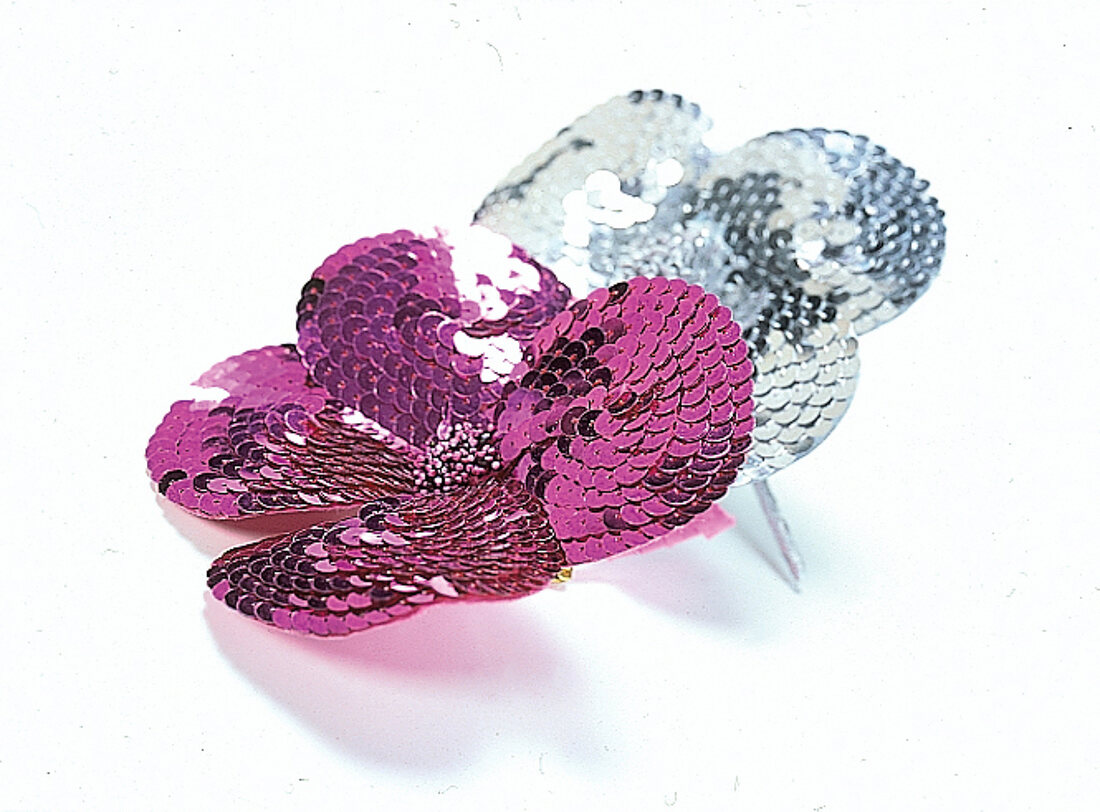 Haarspangen mit Pailetten, silber, pink, Studio, Freisteller