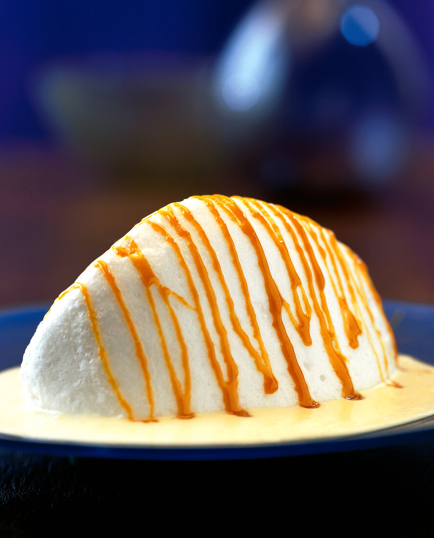 Close-up of snow eggs on plate