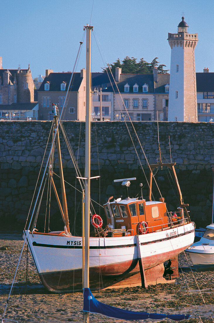 Fishing boat at port of Roscoff, Brittany, France