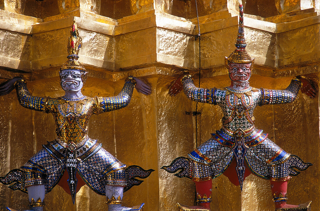 Close-up of statue on Royal Palace, Bangkok