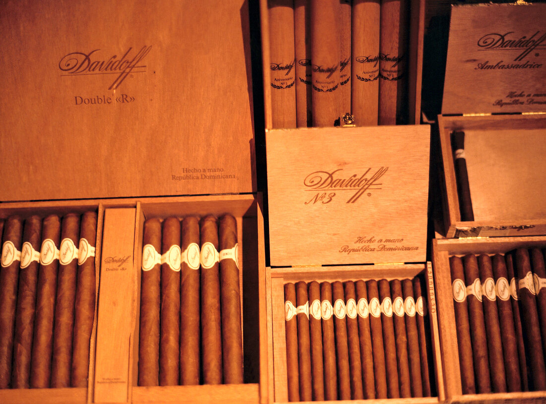 Boxes of cigars by Davidoff
