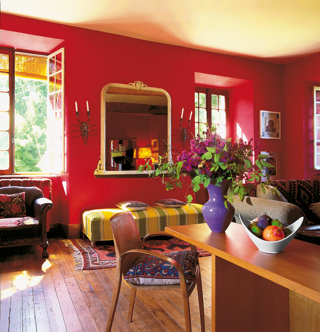 Living room in Mediterranean style, France