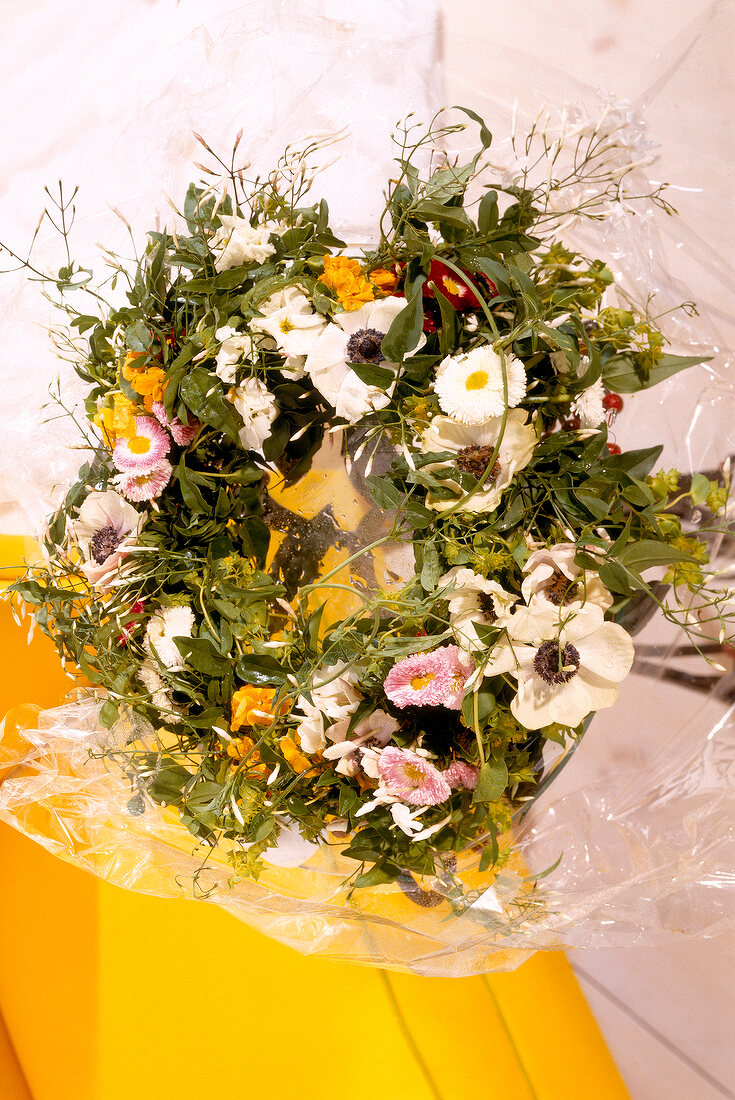 Close-up of spring wreath