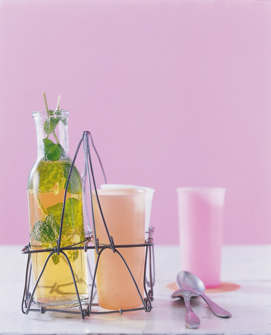 Holunder-Limonade mit frischer Minze Wellness-Drink