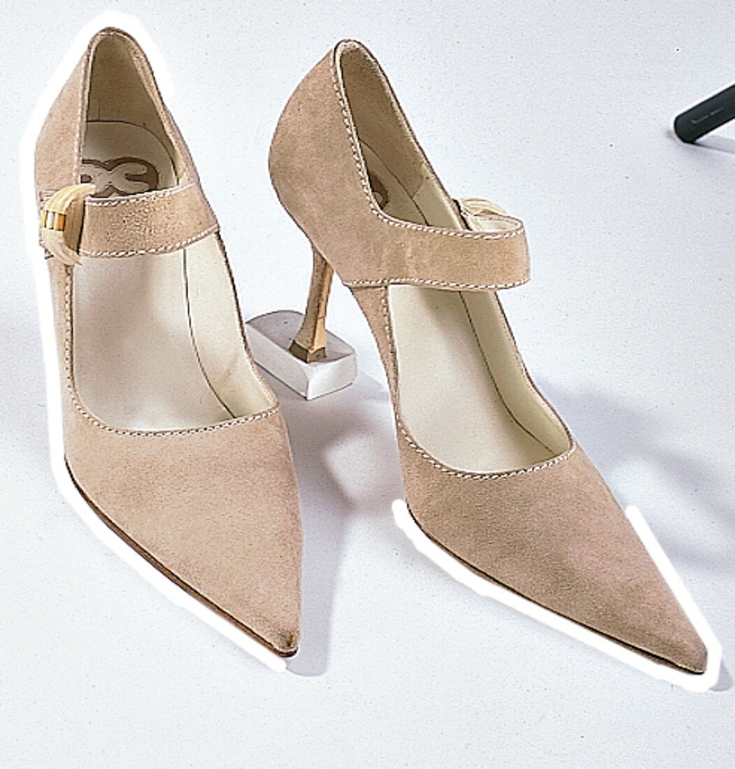 Beige Rauhleder - Pumps 