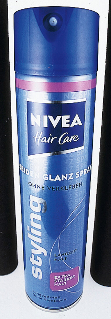 Nivea glanz Spray in einer blauen Flasche