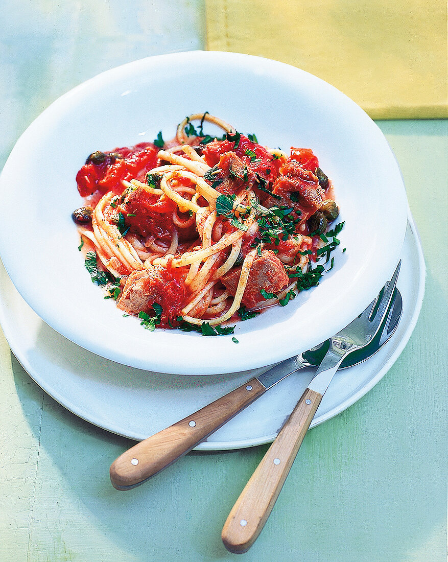 Spaghetti mit Thunfisch - Sauce 