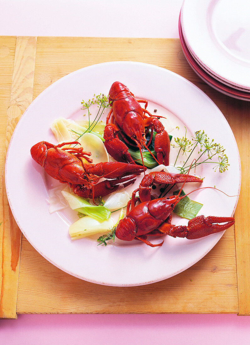 Bavarian crayfish on plate