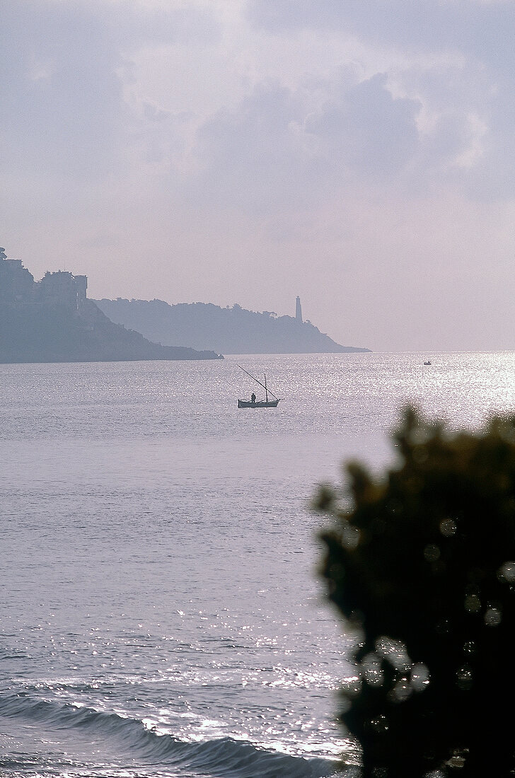 View of boat in sea