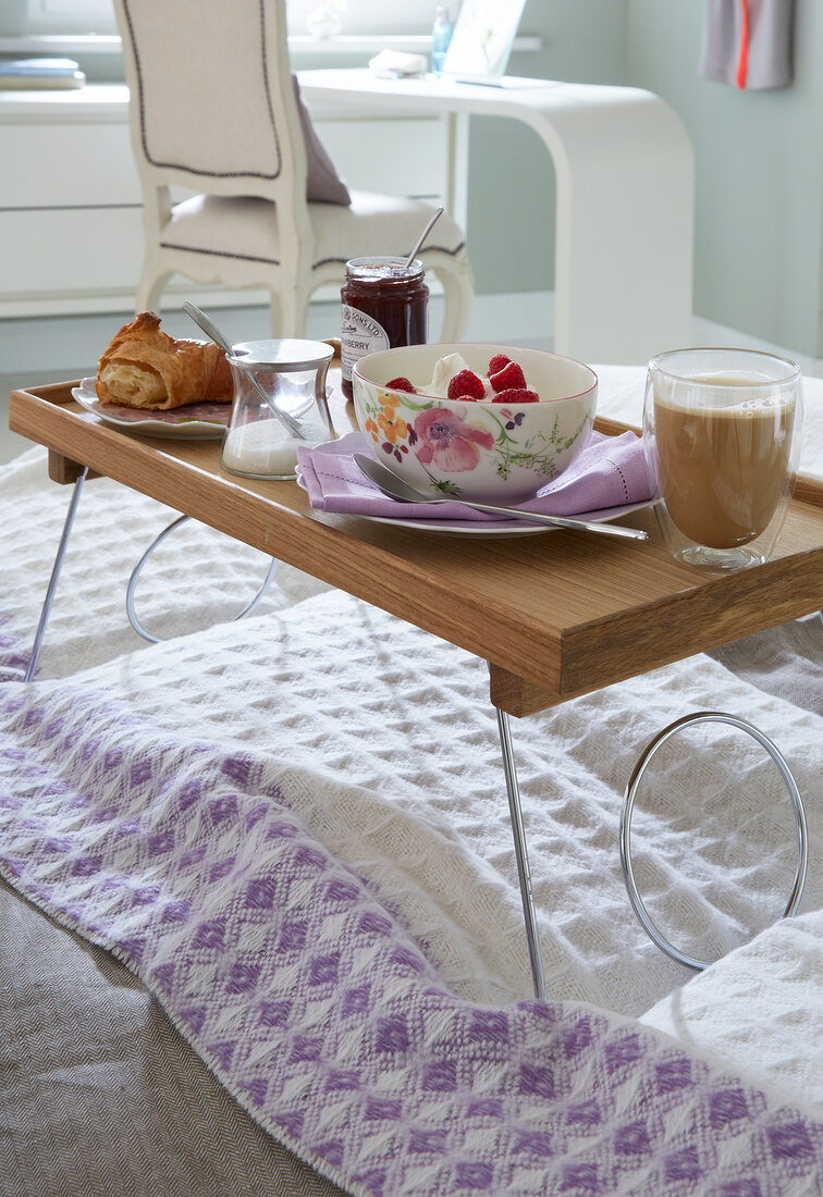 Breakfast on a bed tray