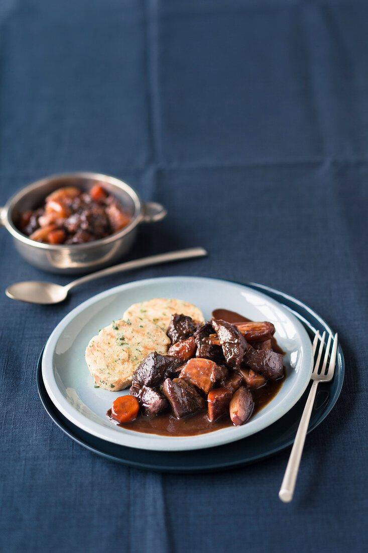 Venison ragout with napkin dumplings