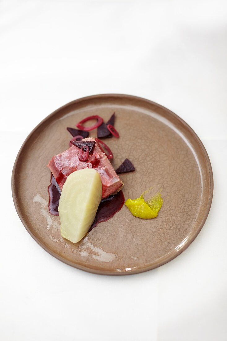 Muscovy duck with turnip