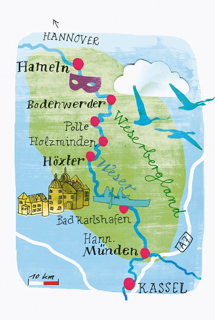 A map of the Weserlandschaft