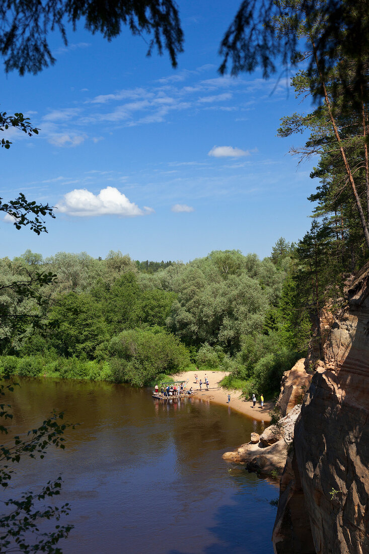 Lettland, Gauja, Nationalpark, Floßfahrt