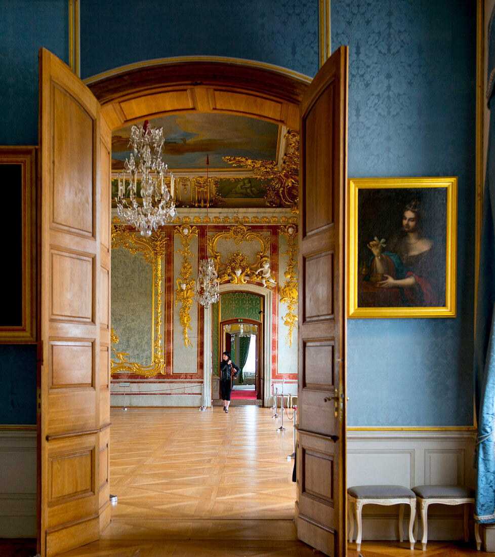 Lettland, Riga, Schloss Rundale, Blick in den Goldenen Saal.