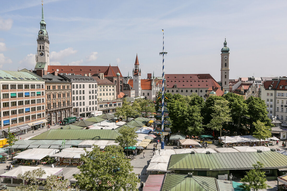 Deutschland, München, Blick auf Viktualienmarkt