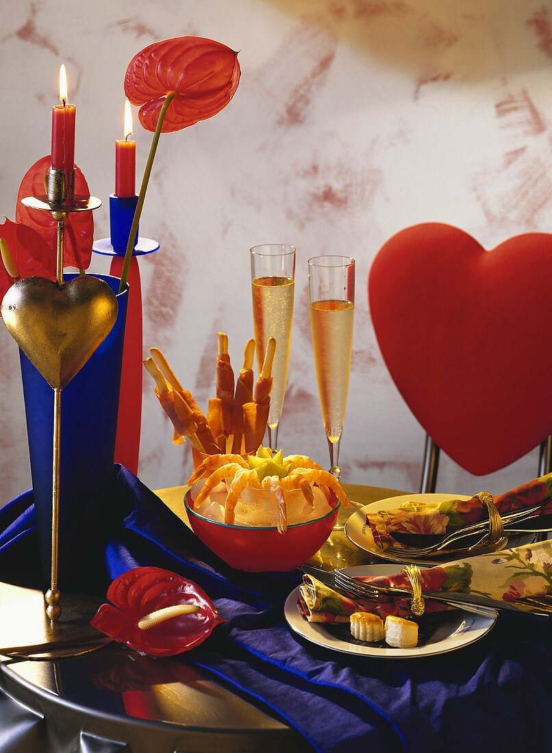 Table Set For Two on Valentine's Day