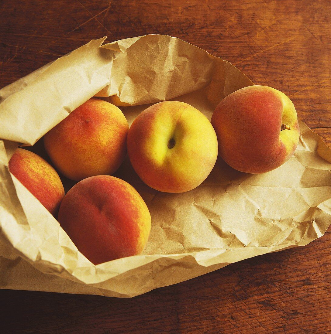 Peaches in Paper Bag