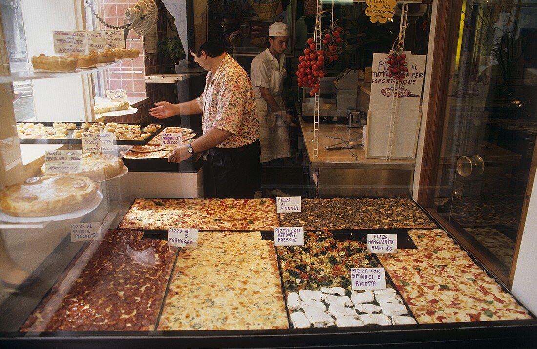 Pizzaverkaufsstand in Italien