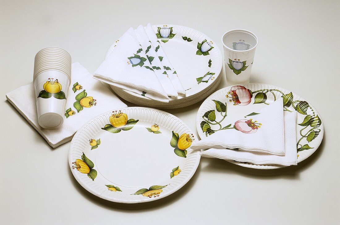 Assortment of party tableware