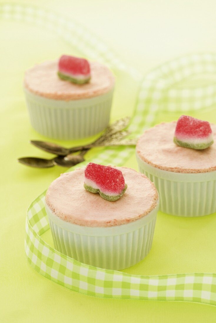 Cold watermelon soufflés