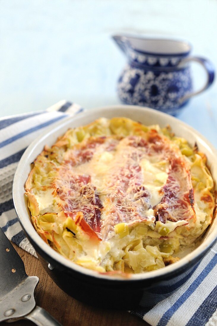 Lasagne mit Lauch & Speck