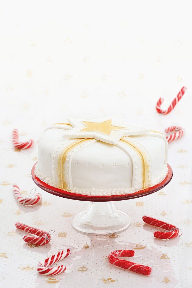 Christmas cake and candy canes