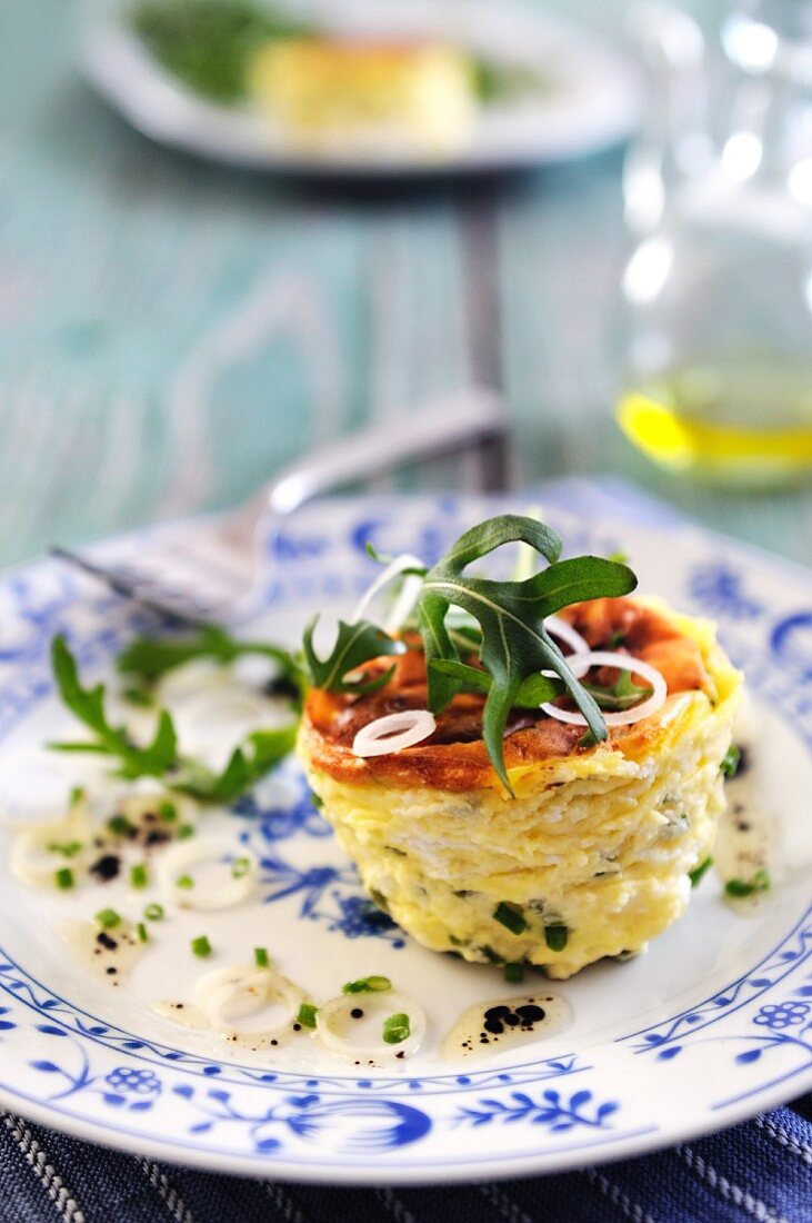 Goat's cheese and chives soufflé