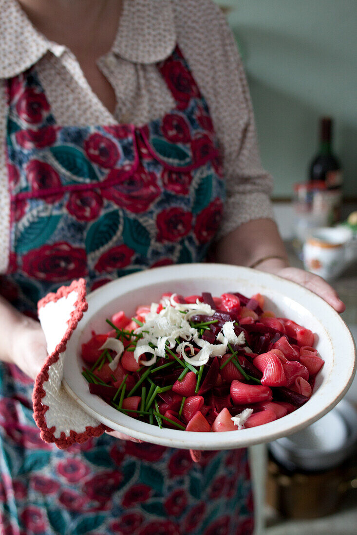 Pasta with beetroot