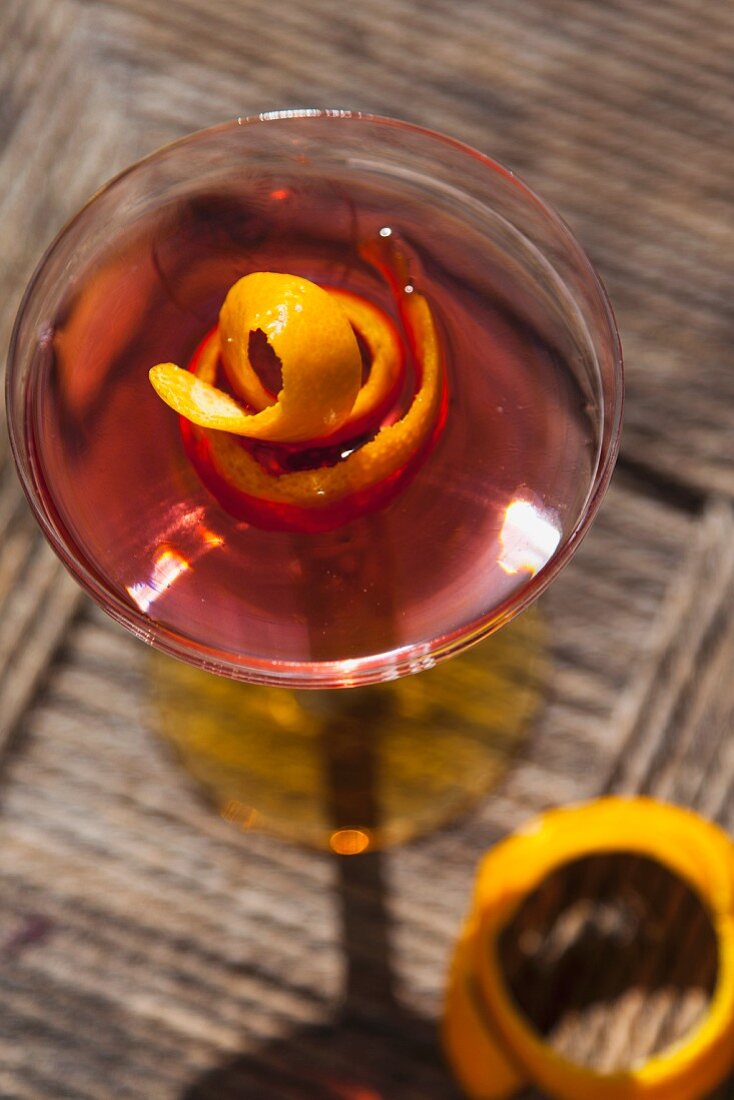 Vodka Martini with orange zest