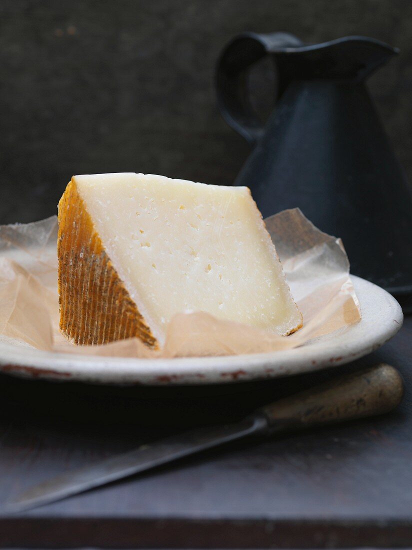 Manchego cheese on plate