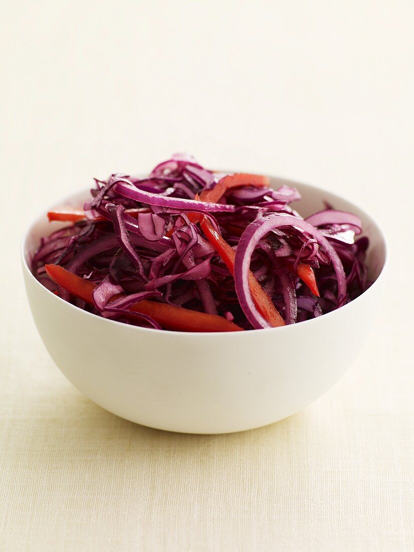Purple Cabbage, Onion and Pepper Slaw